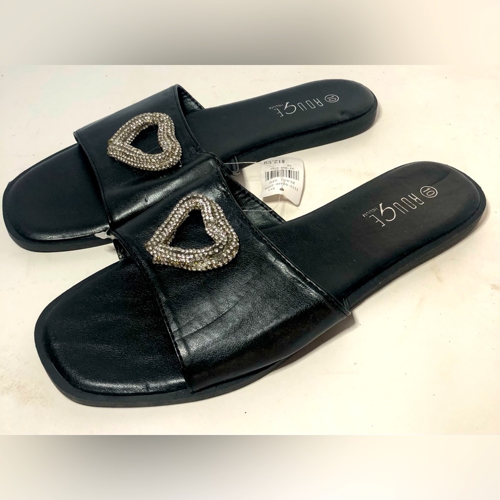 Rogue Black Slippers with Silver Accents